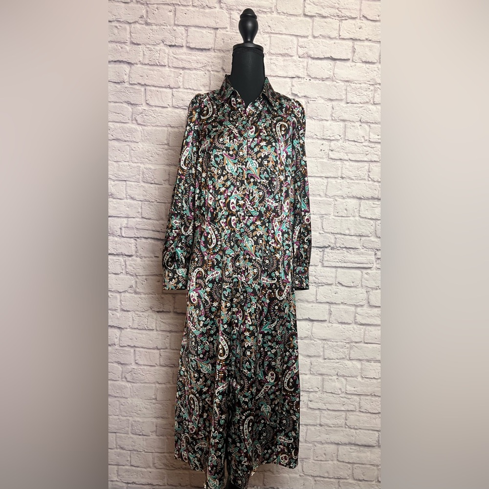 Ann Taylor Paisley Print Shirt Dress size 12P